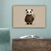 Panda - Blauwe bloemen - Zachtheid canvas 2cm klein -sfeer4