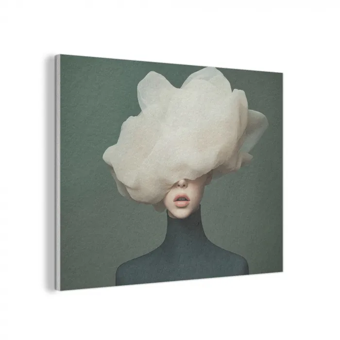 Hoed - Vrouw - Beige PET vilt klein -3d