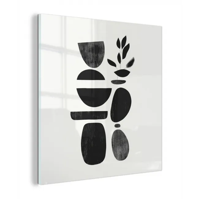 Japandi - Zwart - Abstract plexiglas 5mm klein -z3d