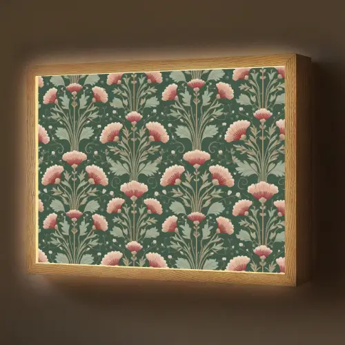Patroon - Botanisch - Kleurrijk Light Box met batterij (Wandlamp) middel 907 -z3d_website