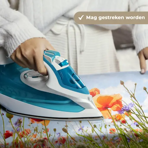 Bloemen - Klaproos - Lente - Natuur - Rood - Blauw Wandkleed katoen klein -sfeer9