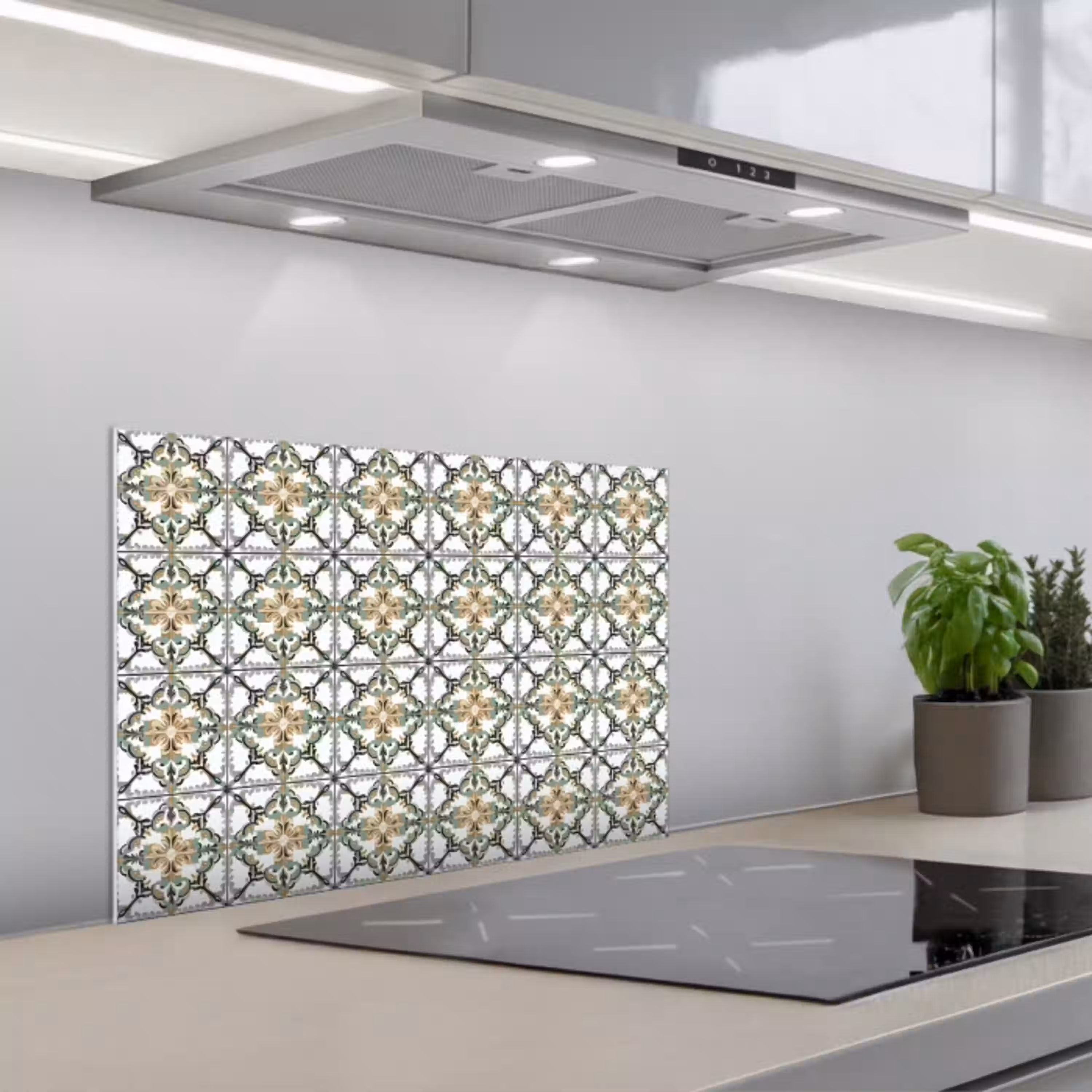Floraal - Verweerd - Keurrijk keuken achterwand spatscherm klein 900 -3d_schuin