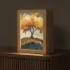 Boom - Natuur - Goud - Modern Light Box met kabel (Tafellamp) klein -z3d_website