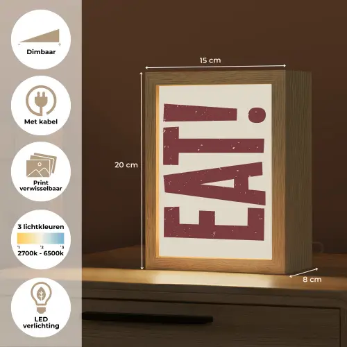 Red - Eten - Vintage - Decoratie Light Box met kabel (Wandlamp) klein -USP_websiteoverzichtNL
