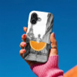 Sinaasappel - Eiffeltoren - Vrouw Toughcase MagSafe Apple iPhone 17 klein -Sfeer1V