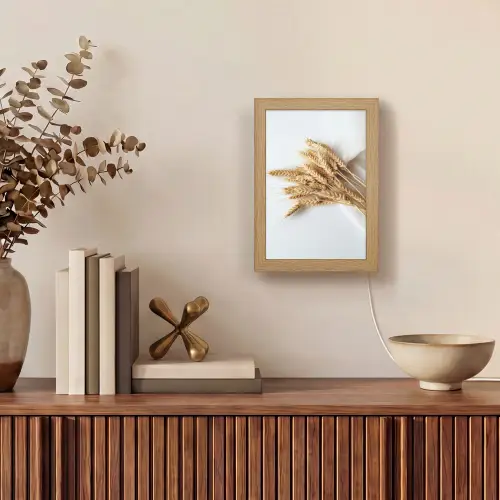 Graan - Geel - Wit - Natuur - Stilleven Light Box met kabel (Tafellamp) klein -sfeer2