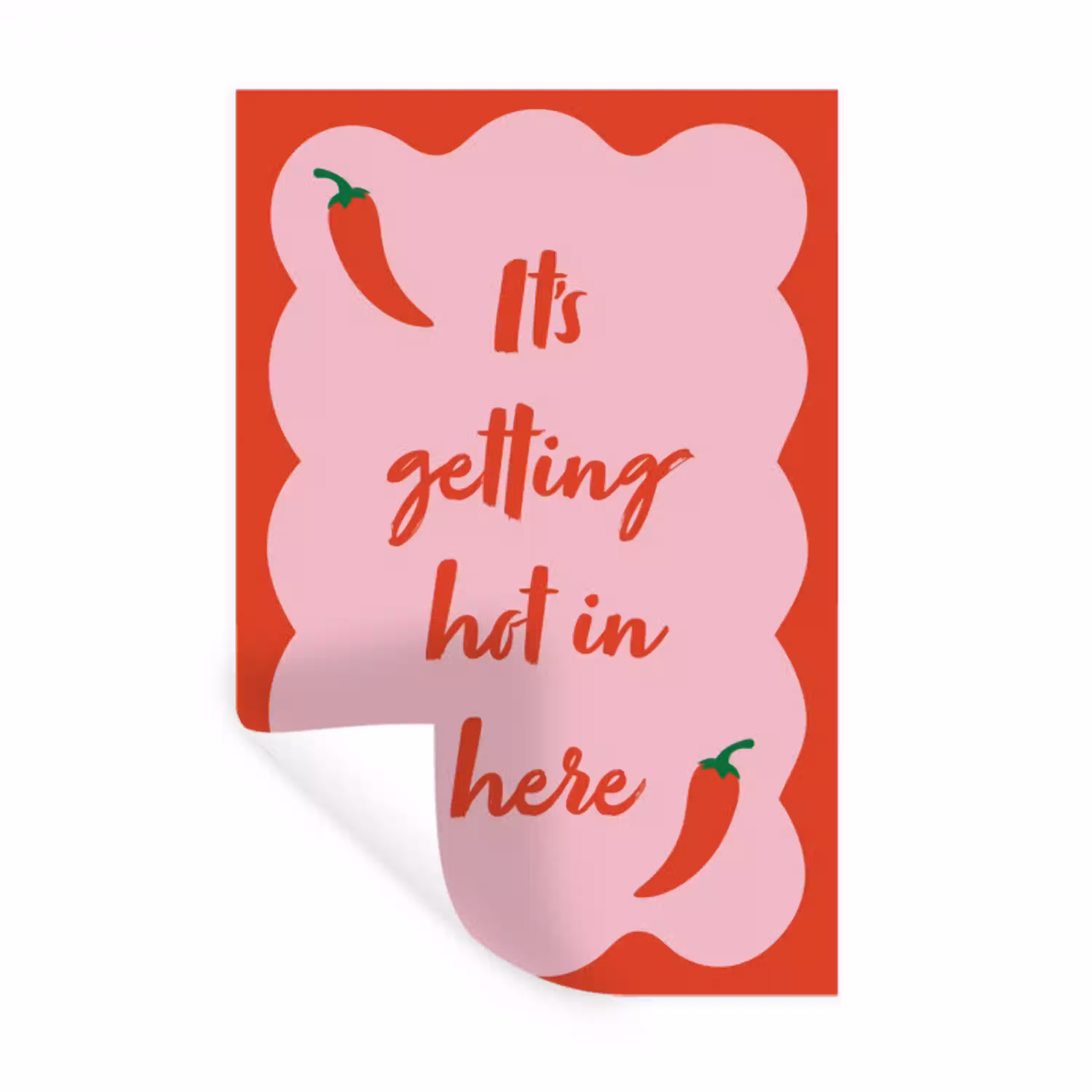 Chilipeper - Red - Hot - Quotes Muursticker klein -3d