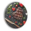 Steak - Hart - Bestek Akoestische PET Vilt - Rond klein -3d