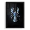 Kreeft - Delftsblauw - Schild - Stoer fotolijst zwart zonder passe partout klein -3d