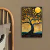Boom - Maan - Bloemen - Goud - Kunst canvas 2cm klein -sfeer3