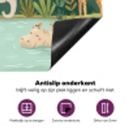 Jungle - Oase - Dieren - Kleurrijk Inductie beschermer vinyl 3mm middel -zzzzzzz-cc-onderkant