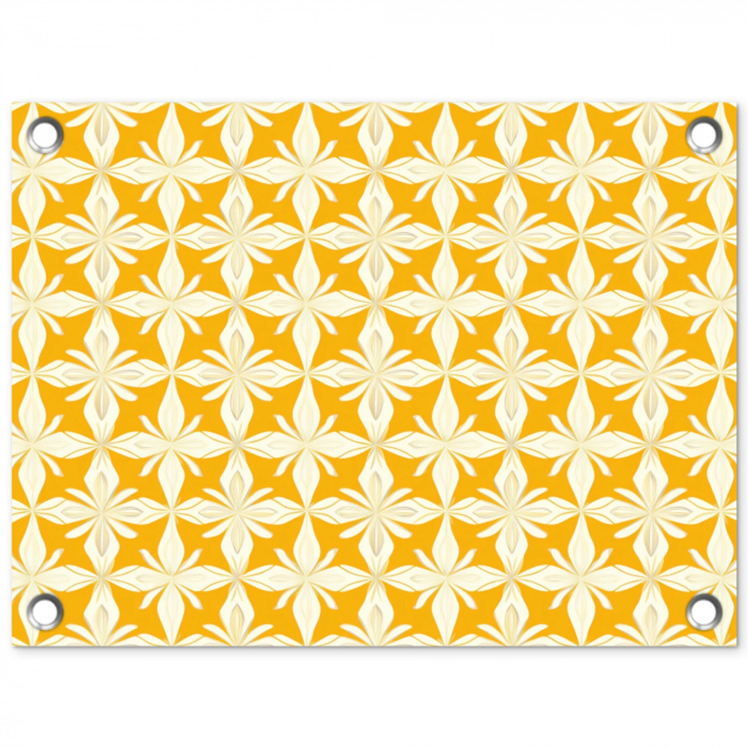 Patroon - Retro - Geel tuinposter los doek klein 239 -3d