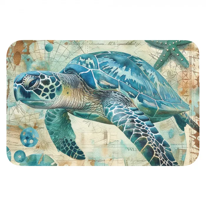 Vintage - Schildpad - Zeedieren - Watercolor WCmat klein -3d