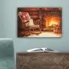 Winter - Kerst - Huis - Openhaard canvas 2cm klein -sfeer4