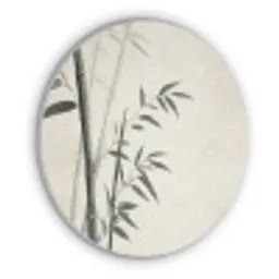 Japandi - Bamboe - Beige Akoestische PET Vilt - Rond klein -3d