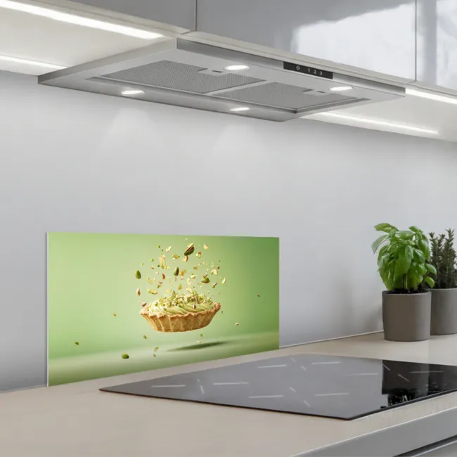 Pistache - Taart - Noten - Eten keuken achterwand spatscherm klein -3d_schuin