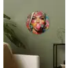 Vrouw - Kauwgom - Graffiti - Love Wandcirkel kunststof plaat 5mm dik klein -sfeer3