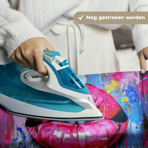 Graffiti - Lippen - Felroze - Geschilderd Wandkleed katoen klein -sfeer9
