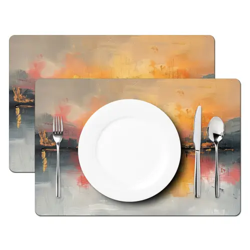 Modern - Abstract - Goud - Roze Placemat vinyl groot -zzsfeer2_Kitchenyeah-website