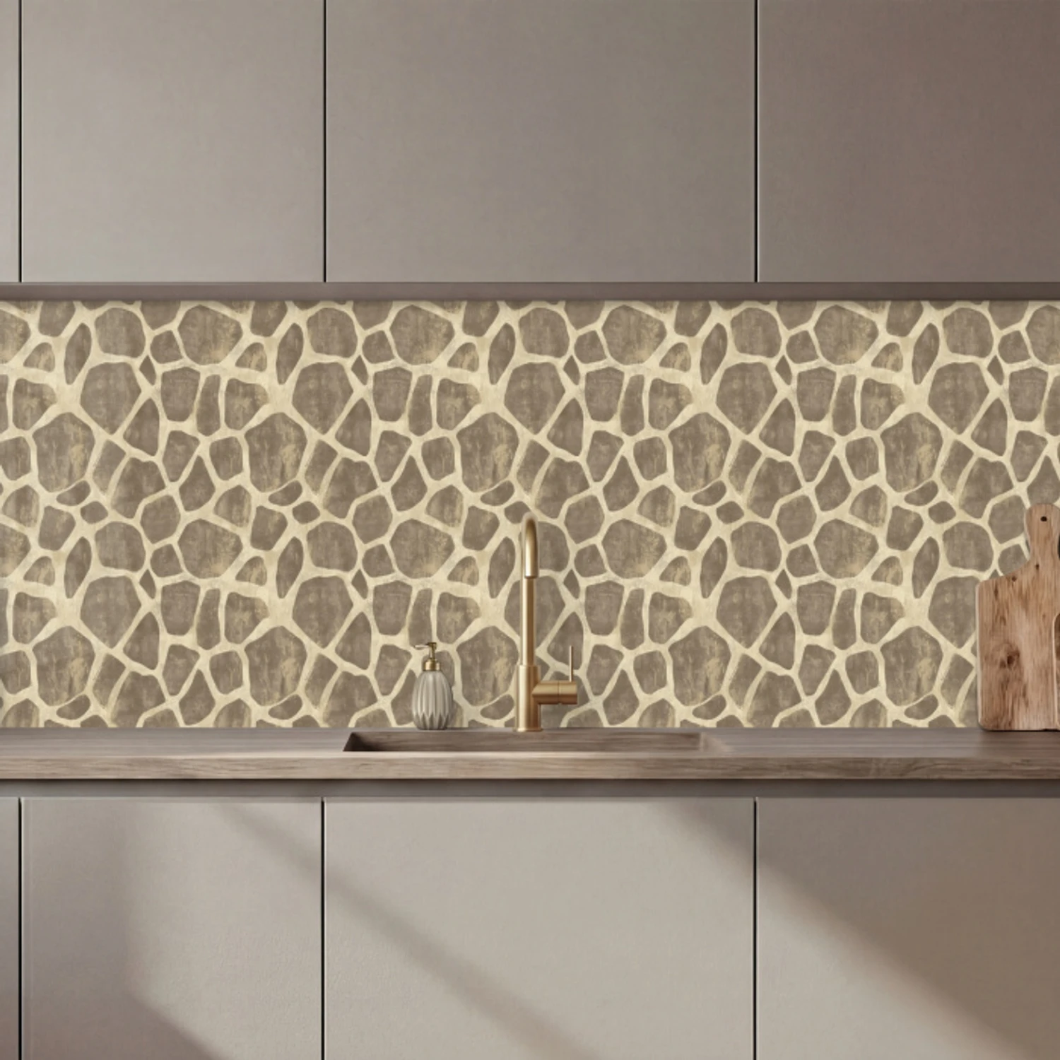 Giraf - Patroon - Beige - Bruin keuken achterwand 2 middel 871 zz_3dshopping