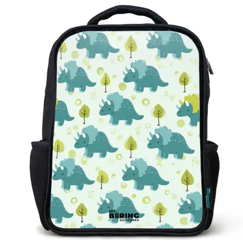 Dinos - Patroon - Natuur Rugzak - Zwart middel -3d