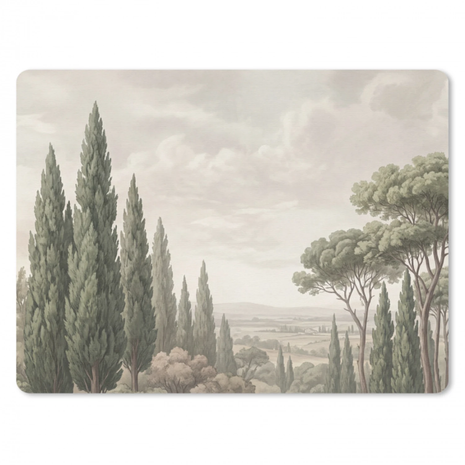 Vallei - Bos - Natuur - Groen muismat rubber klein -3d