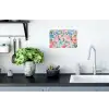 Blauw - Roze - Bloemen Muursticker klein -keuken