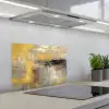 Abstract - Geel - Modern - Beige keuken achterwand spatscherm klein -3d_schuin