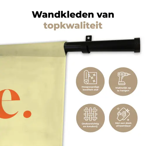 Nice - Oranje - Geel - Minimalistisch Wandkleed katoen klein -sfeer2