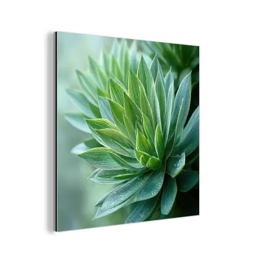 Blad - Plant - Groen - Textuur aluminium wit klein -3d