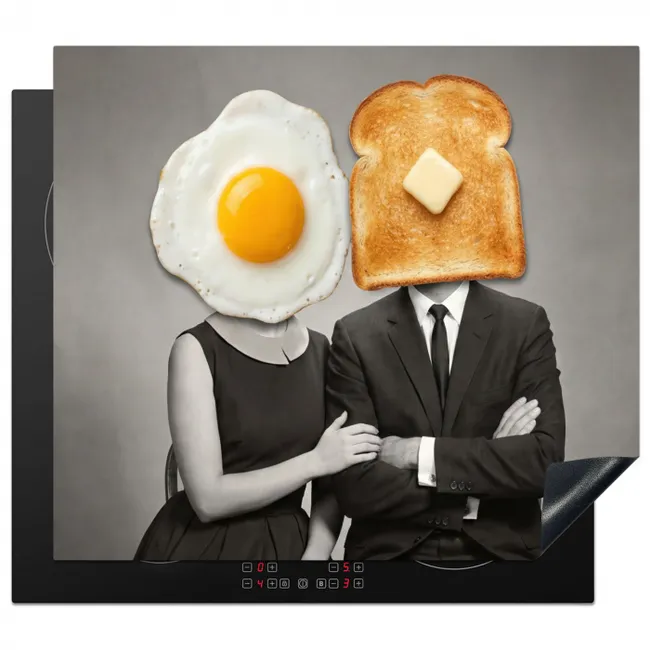 Herdabdeckplatte - Frühstück - Ehepaar - Ei - Brot
