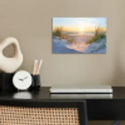 Strand - Zon - Duin - Gras - Zand - Horizon poster papier klein -sfeer1