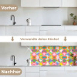 Design - Abstract - Kleuren - Retro keuken achterwand 2 middel 871 -voor-na_DE