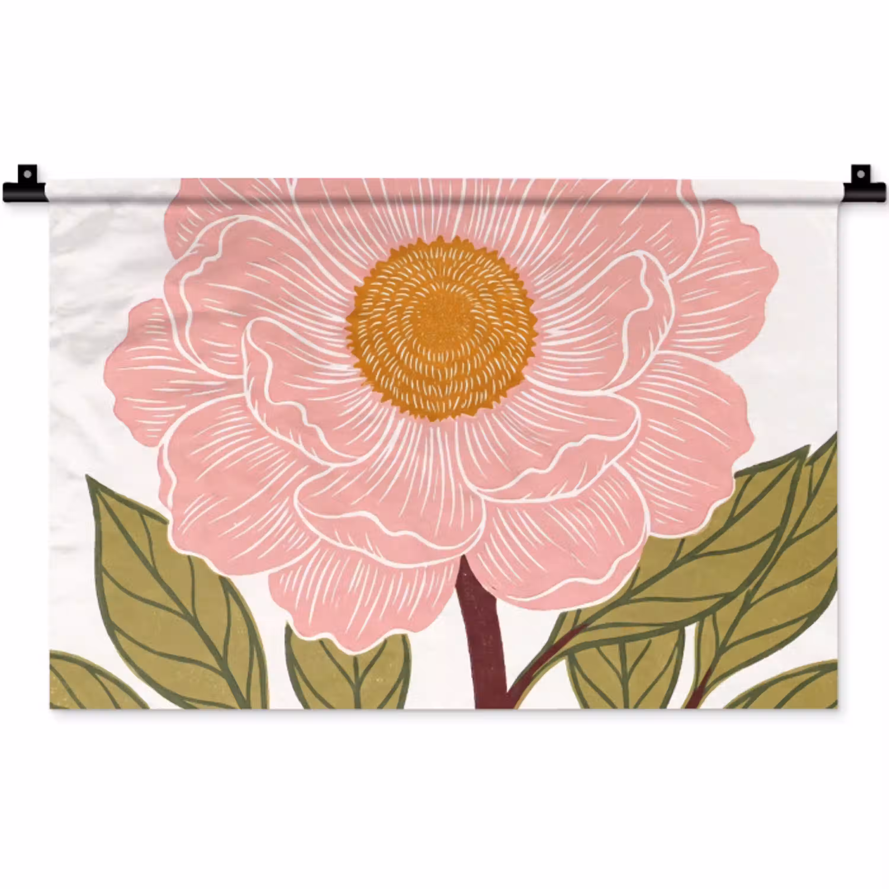 Bloemen - Roze - Illustratie Wandkleed katoen klein -zz3d