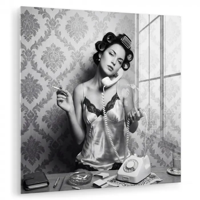 Chic - Vrouw - Zwart - Wit plexiglas 5mm klein -zzzproduct_nieuw
