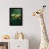 Wereldkaart - Groen - Goud fotolijst zwart zonder passe partout klein -usfeer4_kinderkamer