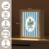 Illustratie - Bessen - Blauw - Strepen Light Box met kabel (Tafellamp) klein -USP_NL