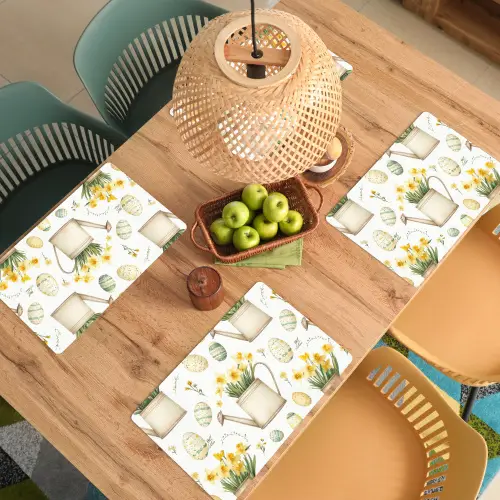 Gieter - Bloemen - Eieren Placemat vinyl groot -zzsfeer5_Kitchenyeah-website