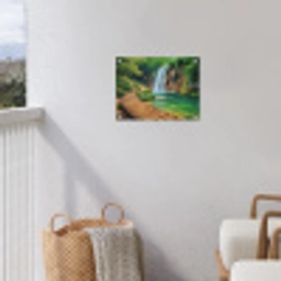 Boswaterval met Houten Pad tuinposter los doek klein -sfeer8