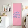 How lucky are we - Klavervier - Roze - Blauw deurposter klein -sfeer5