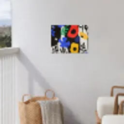 Bloemen - Bladeren - Abstract - Zwart tuinposter los doek klein -sfeer8