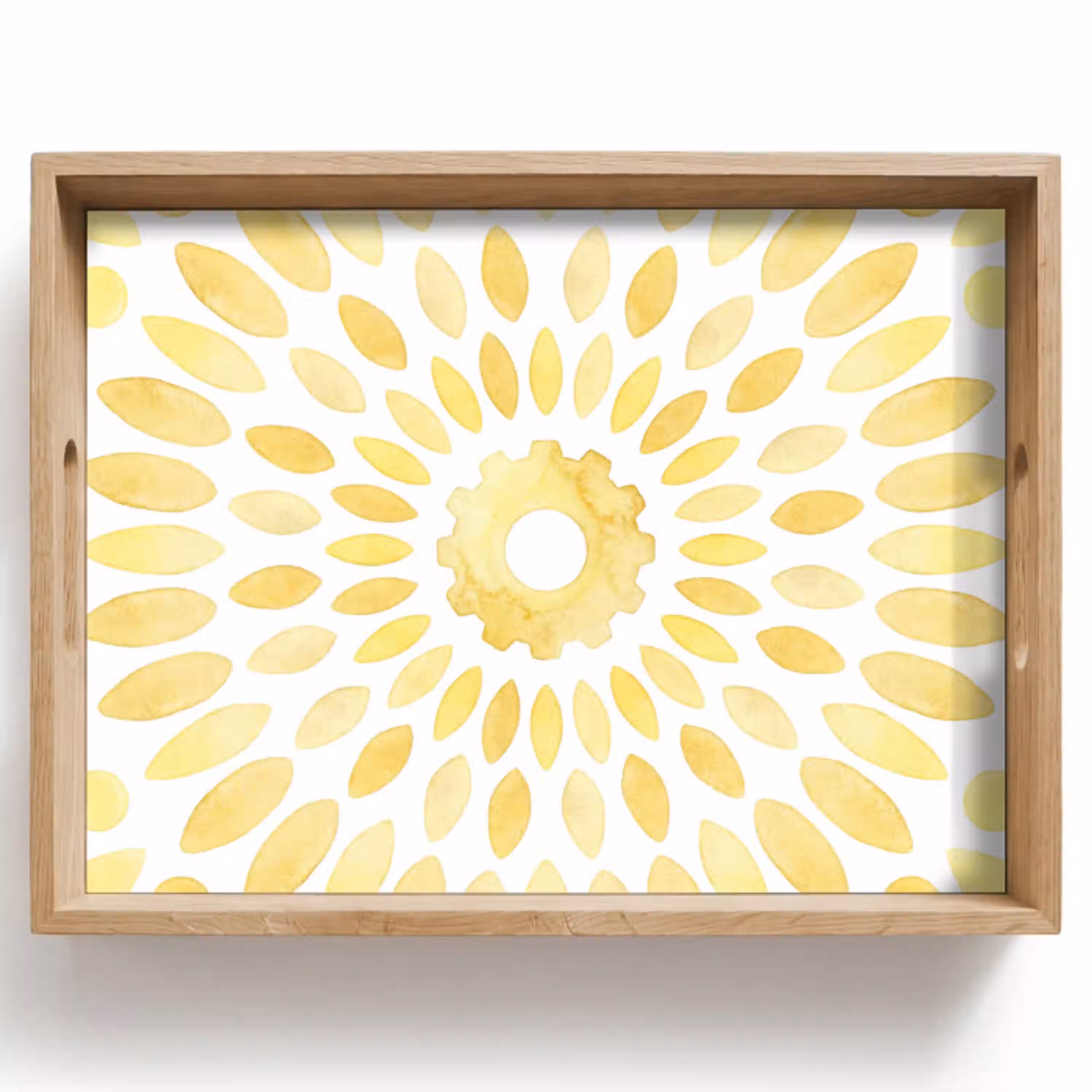 Abstract - Geometrisch - Stralend - Geel Dienblad Rechthoek middel -z3d_shopping
