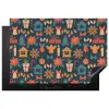 Patroon - Kerst - Symbolen - Blauw Inductie beschermer vinyl 3mm klein 276 -3d