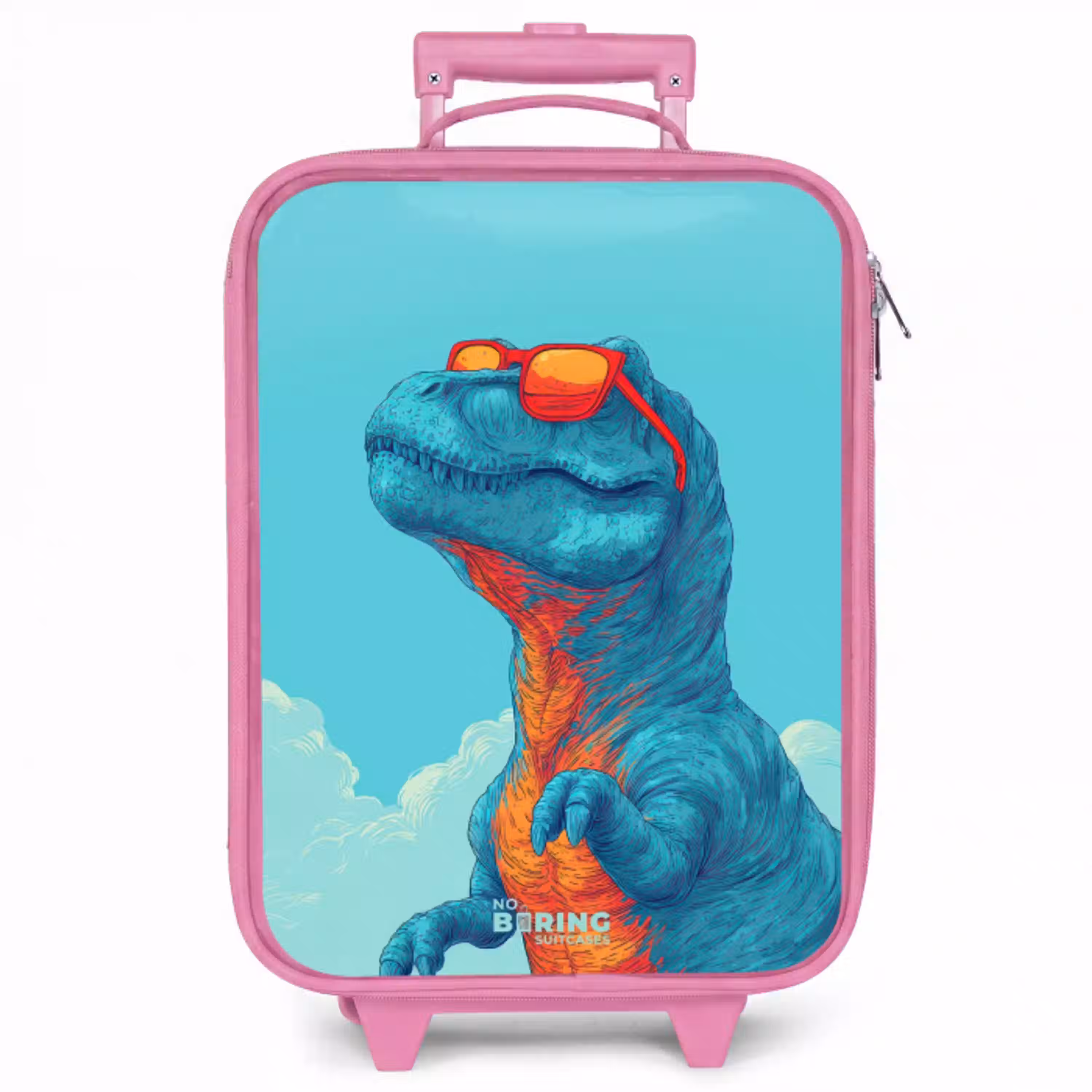 Dino met zonnebril Kinderkoffer - Roze klein -zzz_website3d