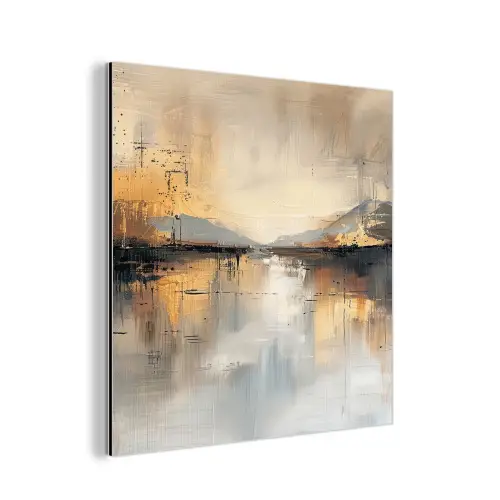 Abstract - Modern - Beige - Aesthetic - Goud aluminium wit klein -3d