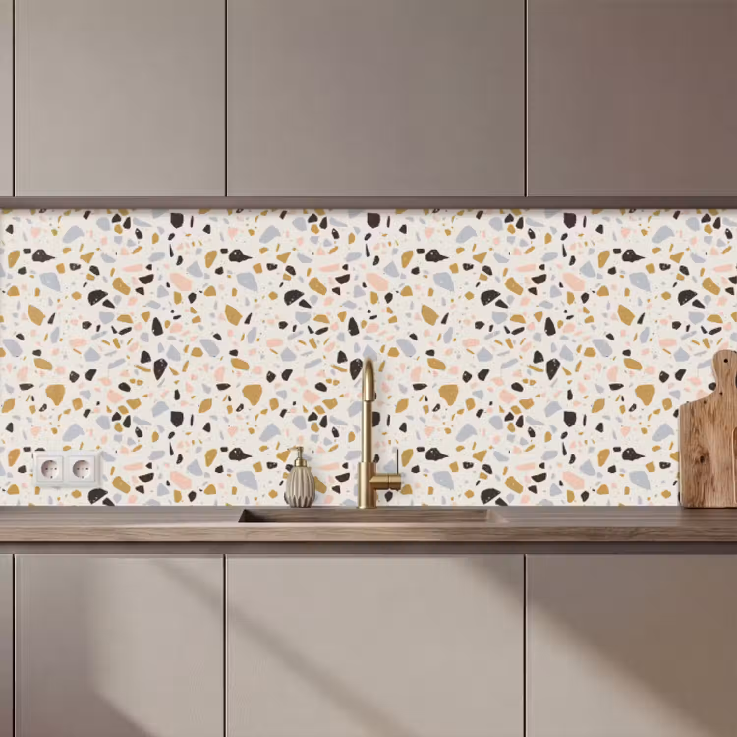 Küchenrückwand - Terrazzo - Muster - Neutral - Weich - Multi