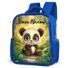 Panda - Bamboebos - Groen Kinderrugzak - Blauw middel -schuin