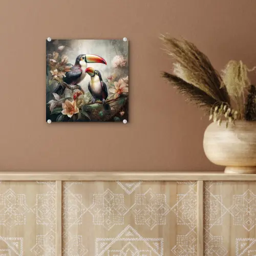 Toekan - Vogels - Bloemen - Jungle plexiglas 5mm klein -sfeer5