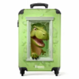 T-rex breekt door groen raam met glas NBS - Handbagage koffer - Kinderen Unisex middel -productfoto_recht
