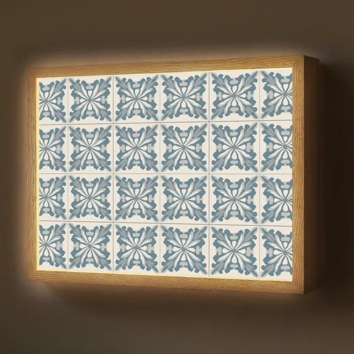 Dessin - Tegel - Blauw Light Box met batterij (Wandlamp) middel 907 -z3d_website